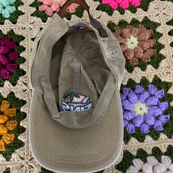 Vintage 90s Dad Hat Fins Beach Bar Grill Embroidered Strapback Unisex - Picture 5 of 9